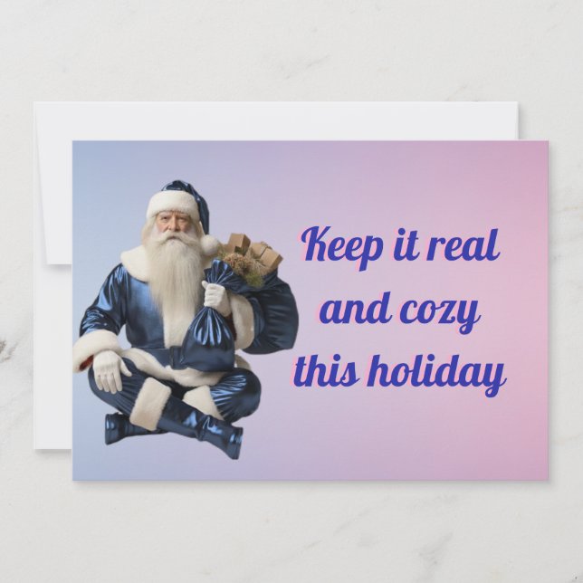 Cartão De Festividades Holiday greeting with happy party  (Frente)