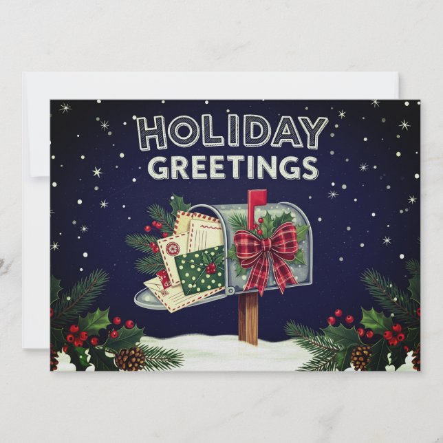 Cartão De Festividades Holiday greetings Christmas holiday greetings card (Frente)