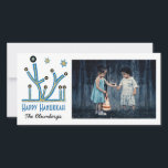Cartão De Festividades Holiday Happy Hanukkah Card "Menorah Bling"<br><div class="desc">Feliz Feriado, Cartão com fotos de Chanucá, "Menorah Bling" Glossy, Cartão com fotos com envelope branco. Personalize substituindo fotos e texto, "Happy Hanukkah, The Blumbergs" Personalize a redação escolhendo o estilo, cor e tamanho de sua fonte favorita. Obrigados para parar e comprar! Muito apreciado. Feliz Hanukkah! Compartilhe seus momentos especiais...</div>