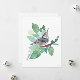 Cartão De Festividades Holiday Nuthatch Bird