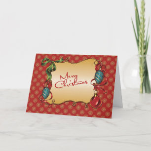 Cartão De Festividades Holiday Ornament Frame Greeting Card
