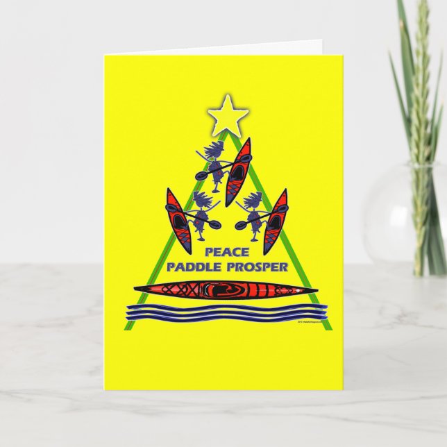 Cartão De Festividades Holiday Paddle Kayak Canoe Design (Frente)