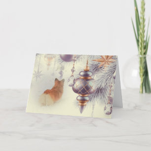 Cartão De Festividades Holiday Pembroke Welsh Corgi na neve
