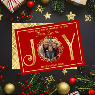 Cartão De Festividades Holiday Season WIshing Peace Love and Joy