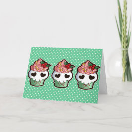 Cartão De Festividades Holiday Skull Cupcake Greeting Card