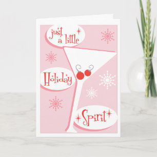 Cartão De Festividades Holiday Spirit Pink Martini Christmas Card