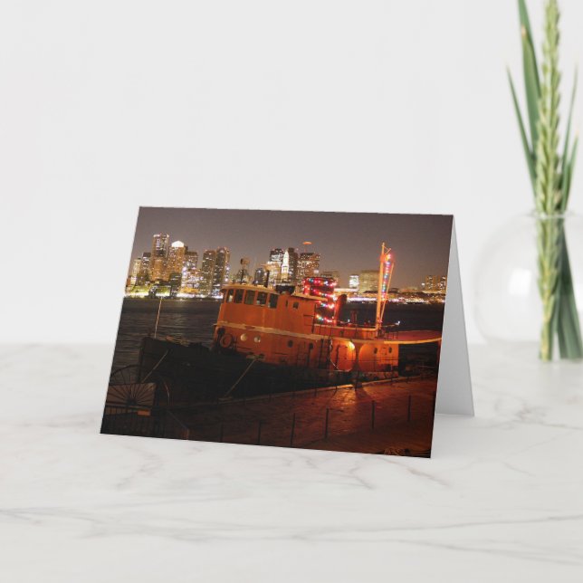 Cartão De Festividades Holiday Tug (Frente)