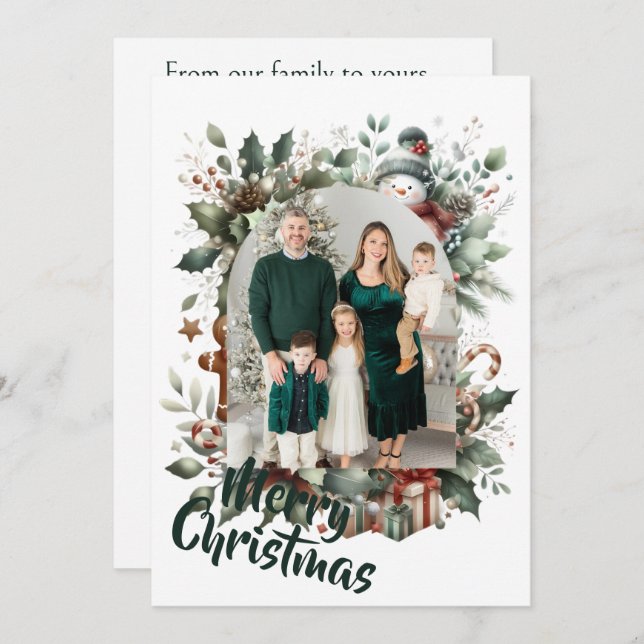 Cartão De Festividades Holiday Whimsy: A Personalized Christmas Greeting (Frente/Verso)