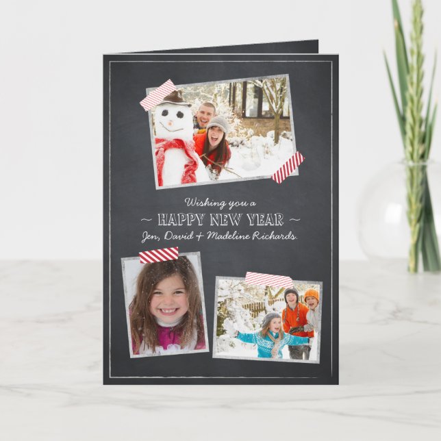 Cartão De Festividades Holiday Wishes - Chalkboard Card (Frente)