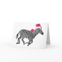 Holiday Zebras Joy Card