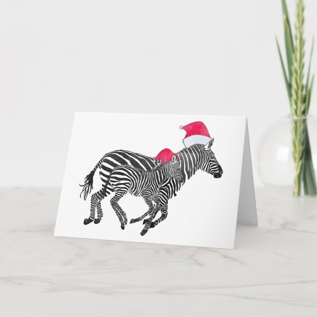 Cartão De Festividades Holiday Zebras Joy Card (Frente)