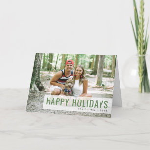 Cartão De Festividades Holidays Modern Casal de Cachorro Verde Divertid