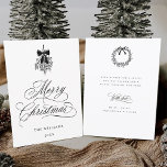 Cartão De Festividades Holly Berry Buquê Romântico Foto de Natal Flat<br><div class="desc">Esta simples carta chata de Natal apresenta uma elegante e romântica carta caligráfica suave,  com um buquê holly berry de inverno e um texto personalizado no verso. Para uma personalização mais avançada deste design,  clique no BOTÃO FERRAMENTA DESIGN AZUL acima!</div>