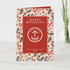 Cartão De Festividades Holly Berry Corporate Business Código QR Natal