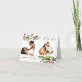 Cartão De Festividades Holly Berry Pine Muito Feliz Natal 2 Foto