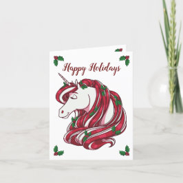 Cartão De Festividades Holly Berry Unicorn