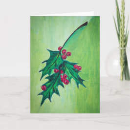 Cartão De Festividades Holly Christmas Card