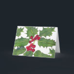 Cartão De Festividades Holly Christmas Card 1<br><div class="desc">Holly with festive red berries.   Matching (US) postage available:</div>