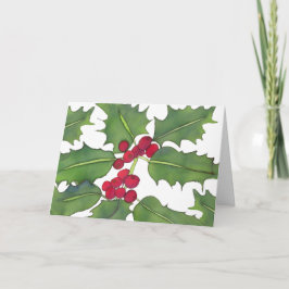 Cartão De Festividades Holly Christmas Card 1