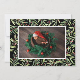 Cartão De Festividades Holly Christmas Photo