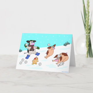 Cartão De Festividades Holly Cow, Deixe-A Neve!