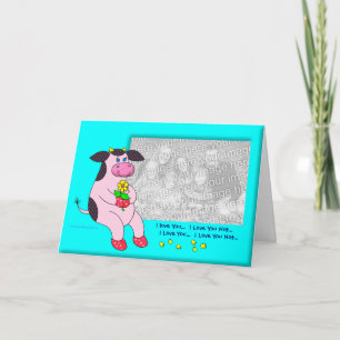 Cartão De Festividades Holly Cow "Te Amo Você Te Ama"