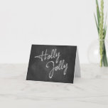 Cartão De Festividades Holly Jolly Chalkboard Holiday Card<br><div class="desc">Holly Jolly,  escrita em faíscas,  decora este cartão de feriado.</div>