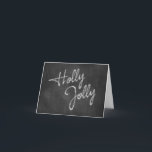 Cartão De Festividades Holly Jolly Chalkboard Holiday Card<br><div class="desc">Holly Jolly,  escrita em faíscas,  decora este cartão de feriado.</div>