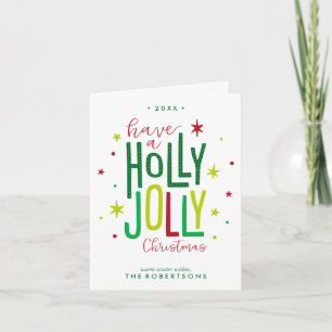Cartão De Festividades Holly Jolly Christmas