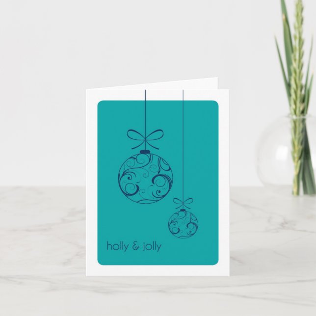 Cartão De Festividades Holly & Jolly Custom Folded Christmas Card (Frente)