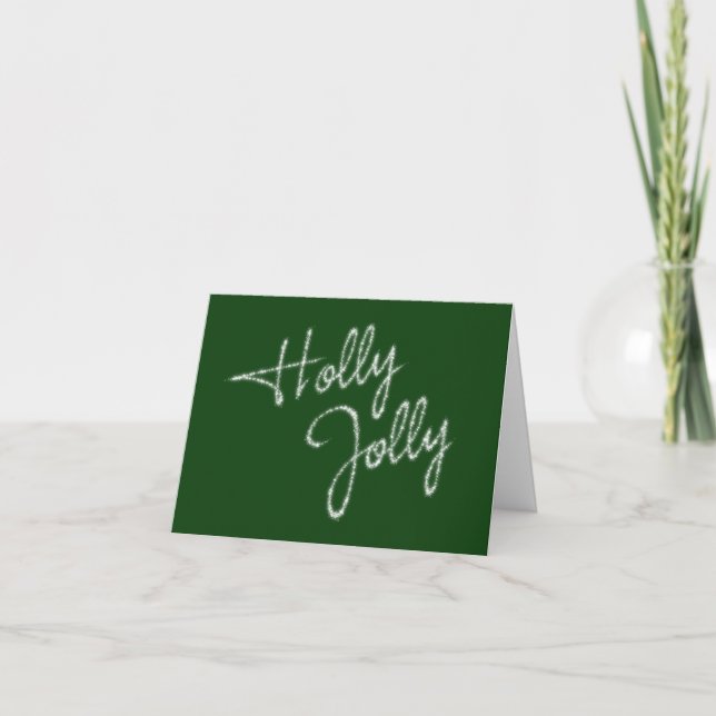 Cartão De Festividades Holly Jolly Evergreen Holiday Card (Frente)