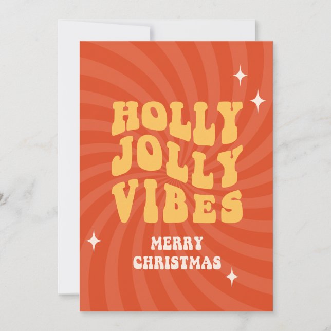 Cartão De Festividades Holly Jolly Vibes - Feliz Natal (Frente)