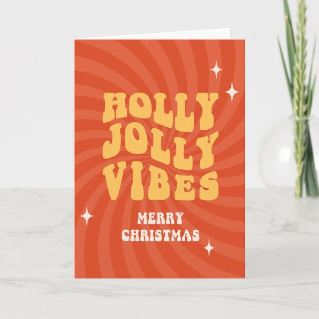 Cartão De Festividades Holly Jolly Vibes - Feliz Natal (Frente)