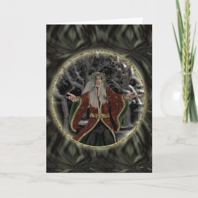 Cartão De Festividades Holly King Holiday Card (Frente)