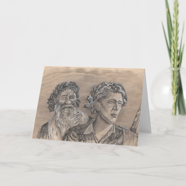 Cartão De Festividades Holly King Oak King (Frente)