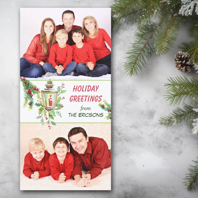 Cartão De Festividades Holly Lanterna Natal (Criador carregado)