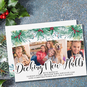 Cartão De Festividades Holly Mistletoe 3 Foto Decking New Halls Script