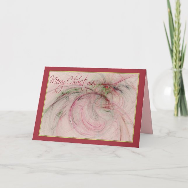 Cartão De Festividades HOLLY 'N ORNAMENTS ~ Merry Christmas (Frente)