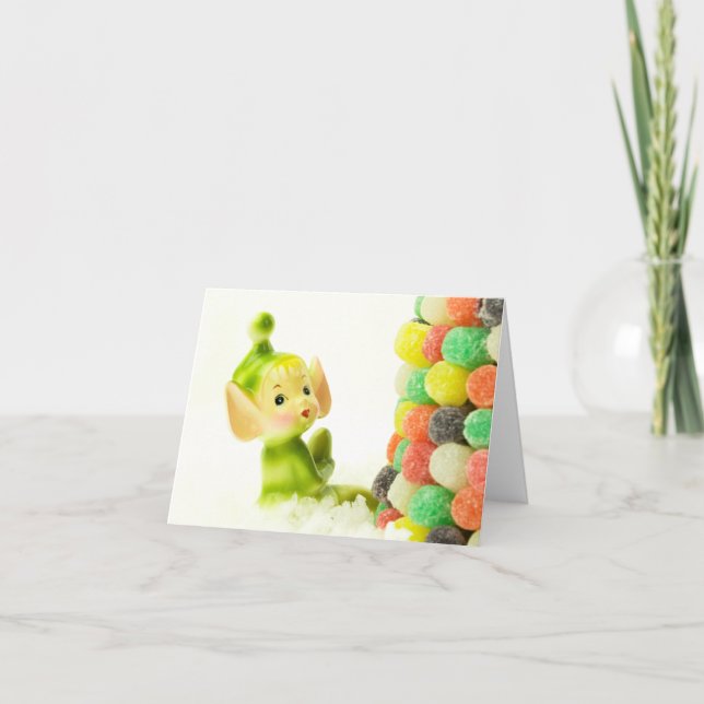 Cartão De Festividades Holly, o Elf Pixie (Frente)