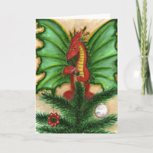 Cartão De Festividades Holly Treetop Dragon