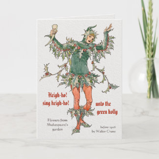 Cartão De Festividades Holly Walter Crane Flores de Shakespeare CC0969