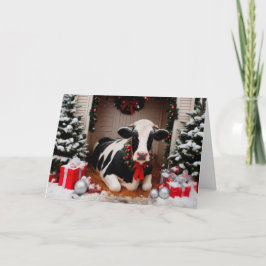 Cartão De Festividades Holstein Pronto para o Natal!