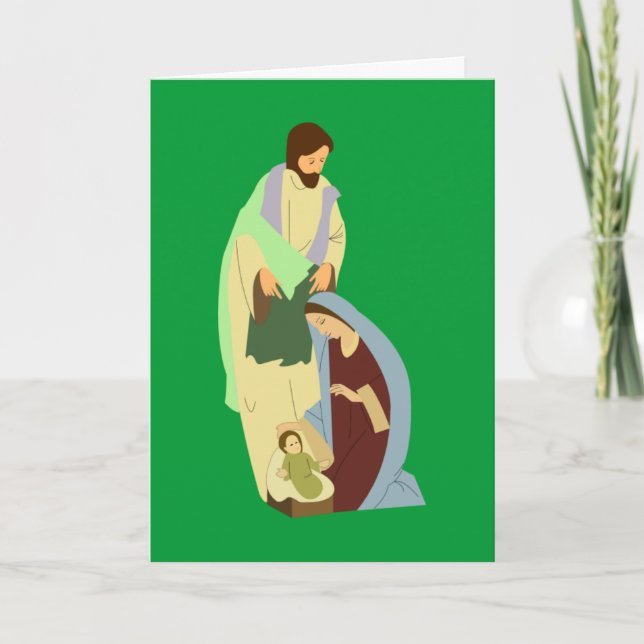 Cartão De Festividades Holy Family Christmas Card (Frente)