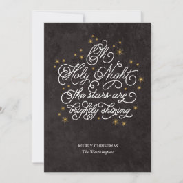 Cartão De Festividades Holy Night Elegant Script Religious Greeting Card
