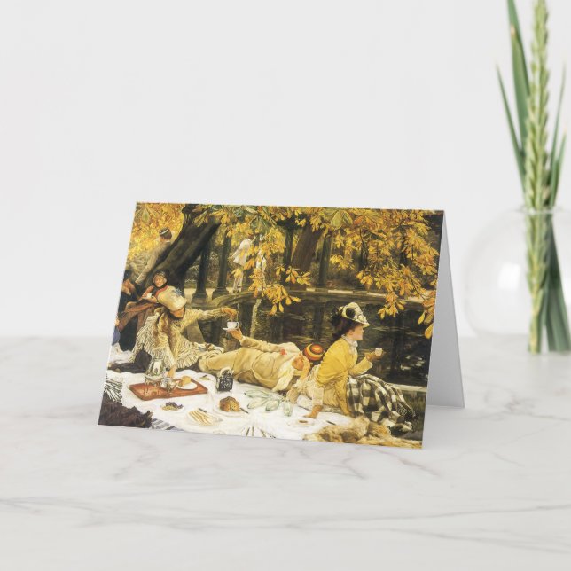 Cartão De Festividades Holyday, o piquenique de James Tissot, Arte Vitori (Frente)