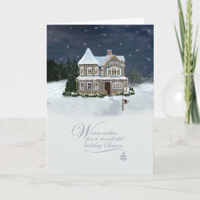 Cartão De Festividades Home for the Holidays Christmas Card (Frente)