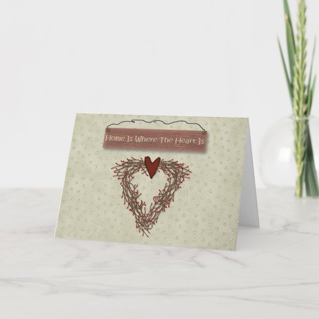 Cartão De Festividades Home Is Where The Heart Is Valentine's Day Card (Frente)