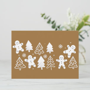 Cartão De Festividades Homem de Biscoito de Gengibre Natal Festa de Inver
