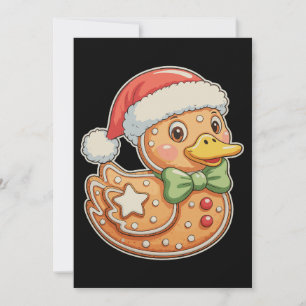 Cartão De Festividades Homem de Biscoito Pato Natal Xmas Feriado