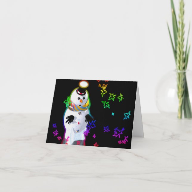 Cartão De Festividades Homem de neve (Frente)